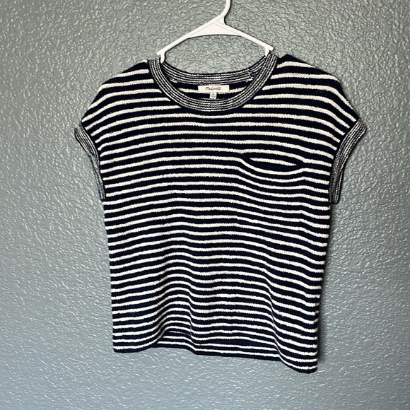 Madewell Tops - || Madewell || Sleeveless Striped Knit Shirt Navy and White Striped